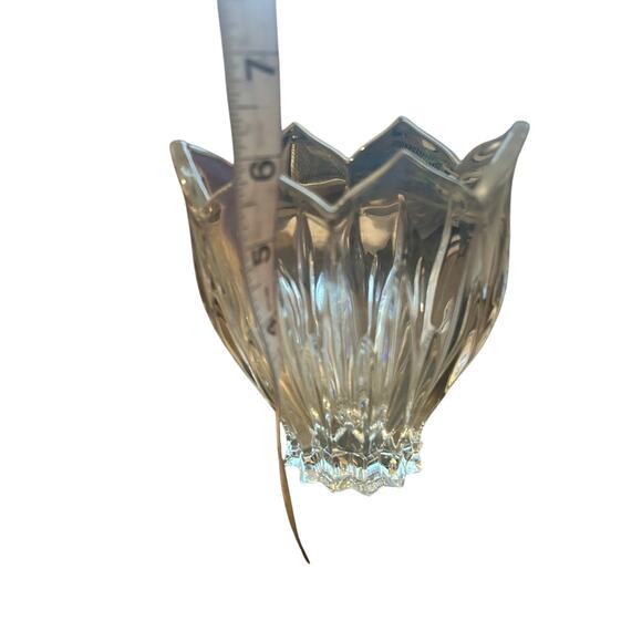 EUC Vintage Gorham Lotus Flower 6" Vase Clear Heavy - Picture 3 of 3